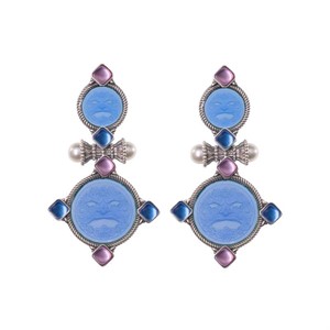 Orecchini Paste Vitree con Maschera e Cristalli