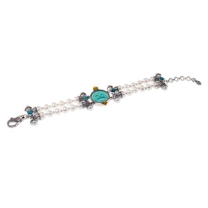 Bracc. Pasta Vitrea con Maschera, Perle e Pietre