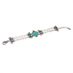 Bracc. Pasta Vitrea con Maschera, Perle e Pietre