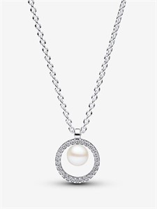 Collana con Perla d'Acqua Dolce Coltivata e Pavè