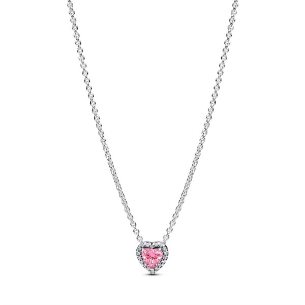 Collana Cuore in Rilievo Rosa