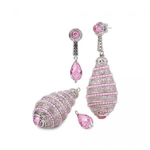 Orecchini Sfaccettati Mod Fuso Rosa