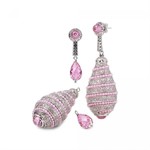 Orecchini Sfaccettati Mod Fuso Rosa