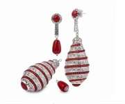 Orecchini Sfaccettati Mod Fuso Corallo